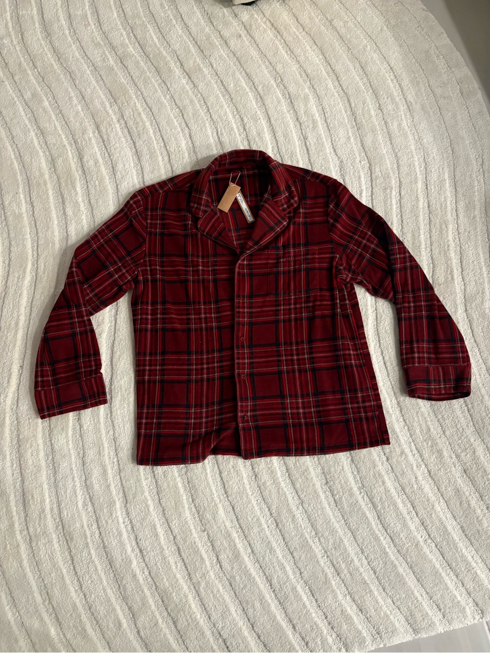 SKIMS Fleece Plaid PJ Top